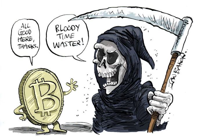The harbingers of mischief at Planet Crypto have summoned up death itself for some comedy value this week with the Grim Reaper.