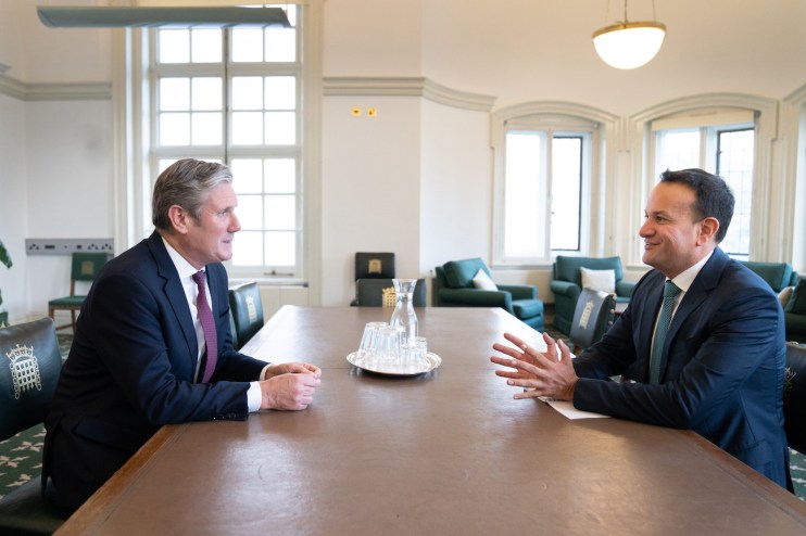 Labour leader Sir Keir Starmer (left) meeting with (the then) Tanaiste (now) Taoiseach Leo Varadkar