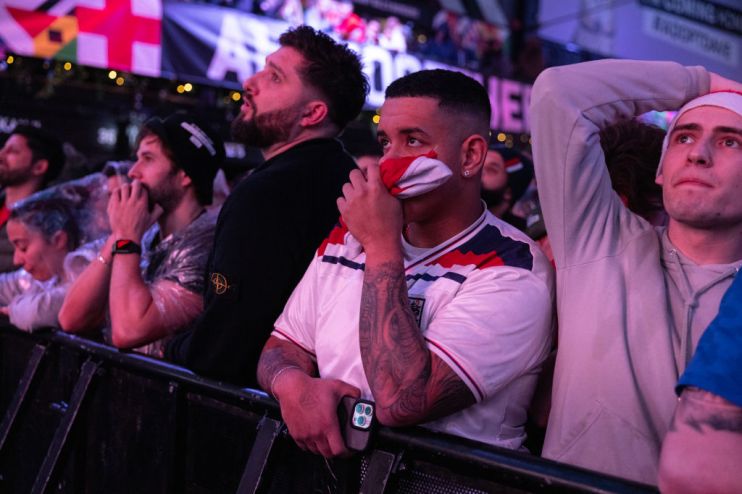 Football Fans Watch England-France World Cup Quarterfinal