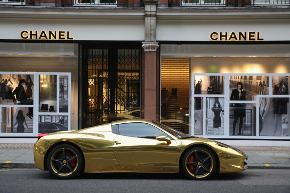 Luxuary Cars On Display Amidst Foreign Wealth In Knightsbridge