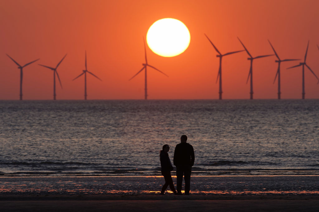 Sunset at Burbo Bank Windfarm