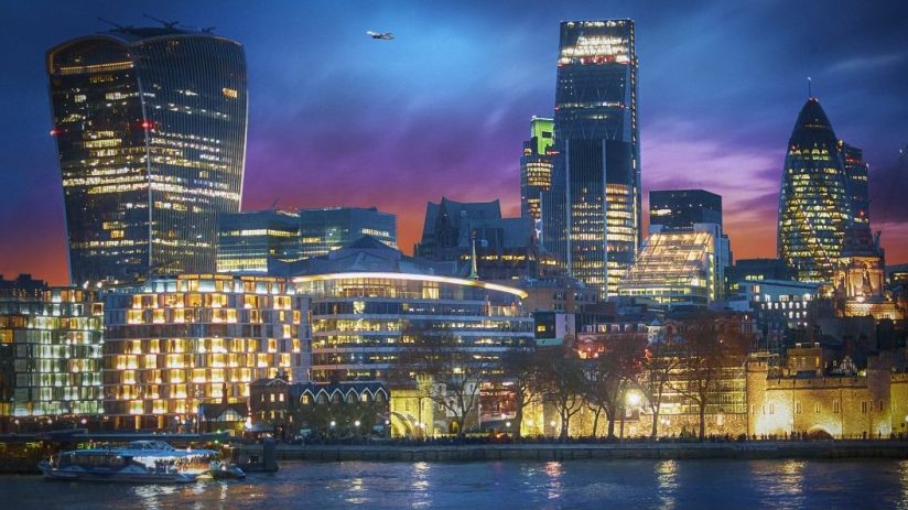City of London at night