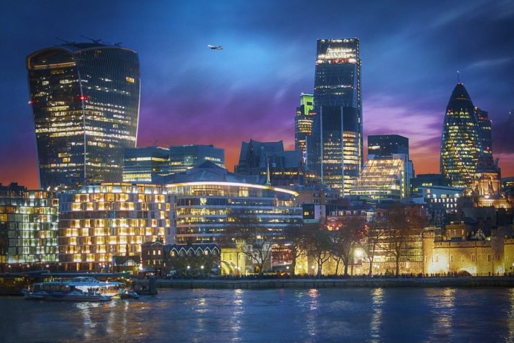 City of London at night