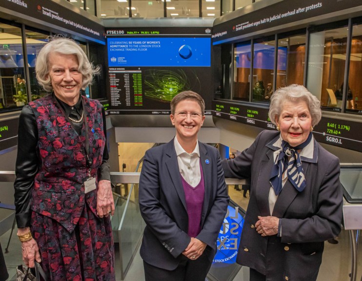 London Stock Exchange chief Julia Hoggett (centre)