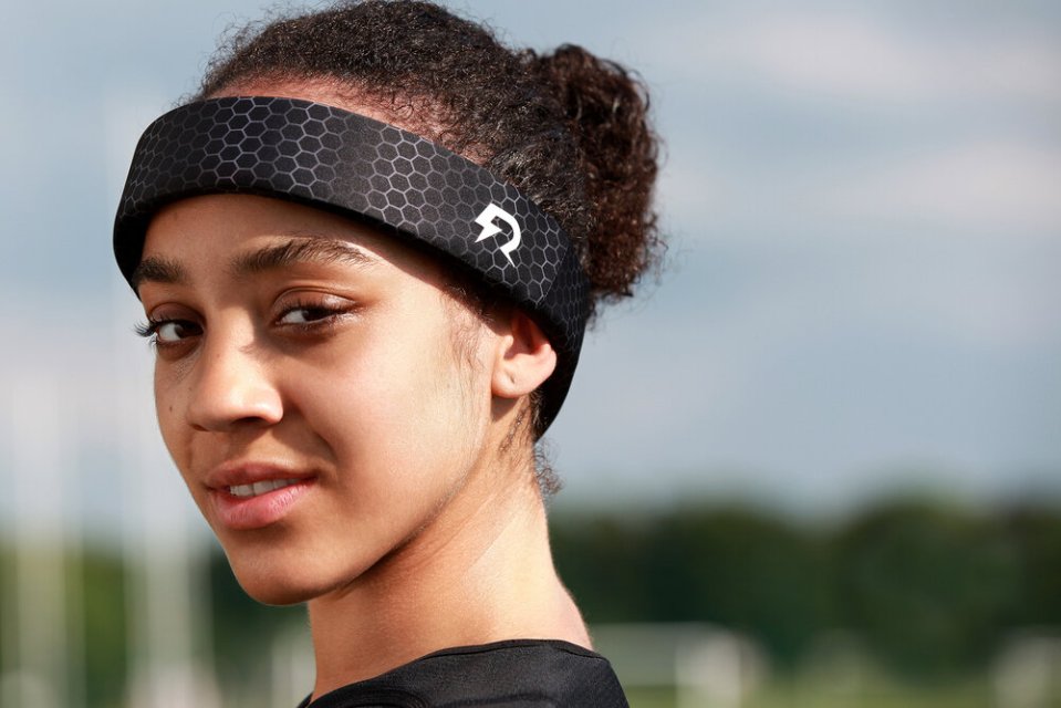 The Rezon Halos is a protective headband made for wearing when playing sport and designed to minimise rotational forces on the brain