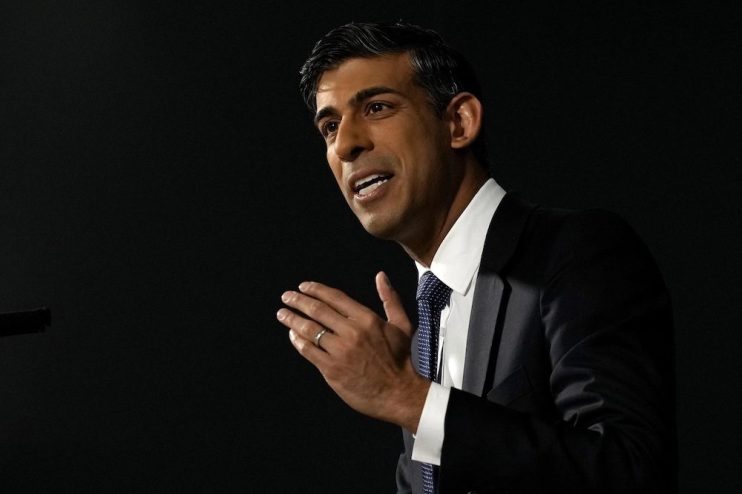 Prime Minister Rishi Sunak giving a speech on education at the London Screen Academy. Photo: PA