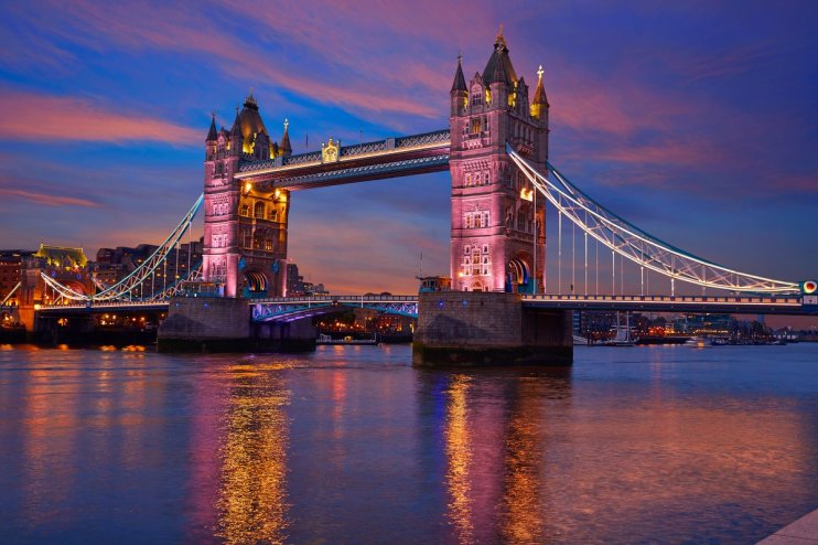 London Bridge lit up for the coronation