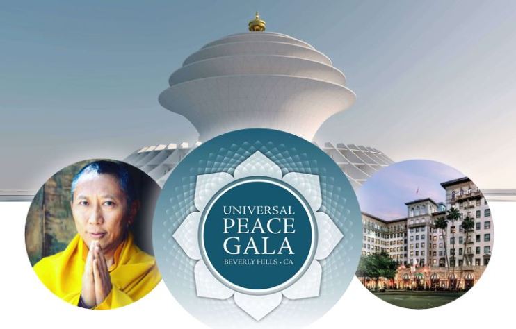 The Universal Peace Gala will take place on Saturday May 13 from 6pm at the Beverly Wilshire in Beverly Hills, California.