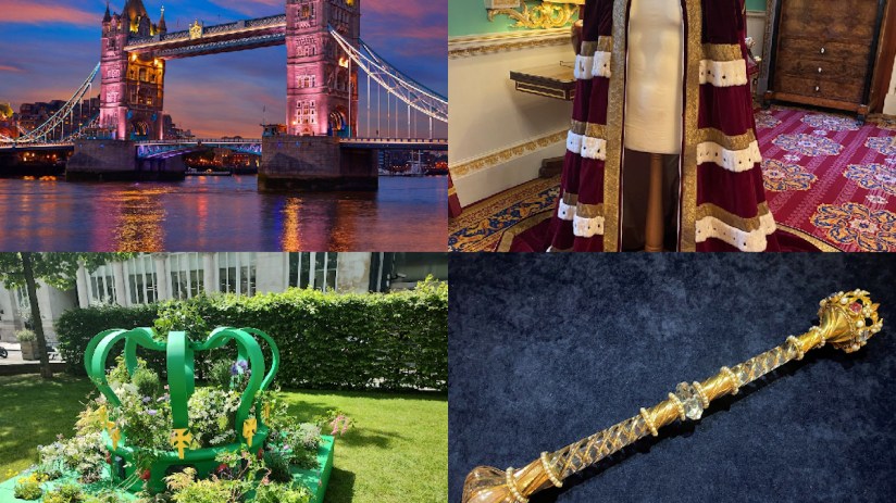 Coronation in the square mile: Tower Bridge, velvet robe, Crystal Sceptre and the great outdoors.