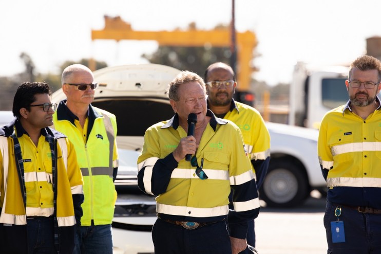 Andrew Forrest (centre) has threatened to quit the UK over Sunak's new oil and gas licences.