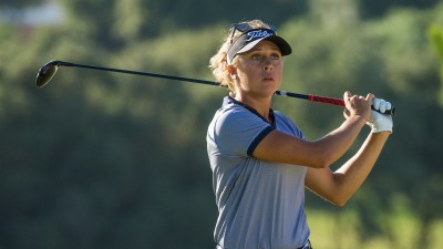 Roussin has caddie boyfriend Bruce Lowe alongside her this week at the Aramco Team Series in Riyadh