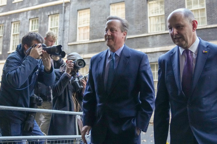 Former prime minister David Cameron leaving Downing Street, London, after being appointed as Foreign Secretary in Prime Minister Rishi Sunak's ministerial reshuffle following the sacking of home secretary Suella Braverman. (Maja Smiejkowska/PA Wire)