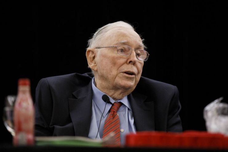 Charlie Munger, vice chairman of Berkshire Hathaway Inc., speaks during the Daily Journal Corp. shareholder meeting in Los Angeles, California, U.S., on Thursday, Feb. 14, 2019. Munger discussed investing, banks, China, and health care at the meeting. Photographer: Patrick T. Fallon/Bloomberg via Getty Images