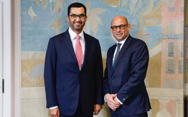 COP28 president Sultan al-Jaber and UNFCCC boss Simon Stiell. Photo: PA