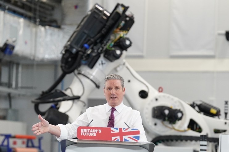 Labour Party leader Sir Keir Starmer gives a speech, at the National Composites Centre at Bristol and Bath Science Park in Bristol,