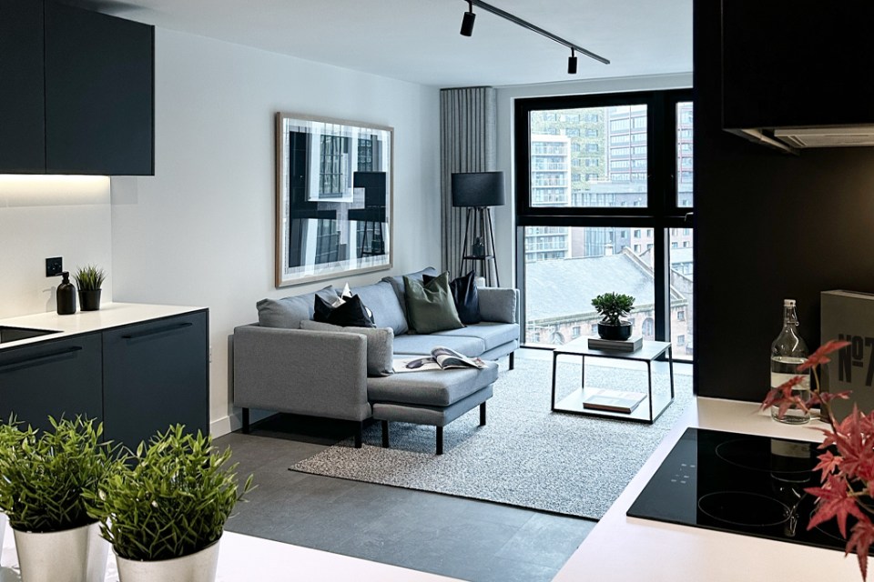 A kitchen and lounge at Union in Manchester.
