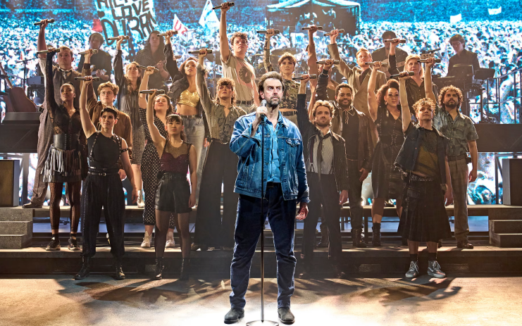 Just For One Day at the Old Vic is a deeply problematic musical about the Live Aid concert of 1985 (Photo: Manuel Harlan)