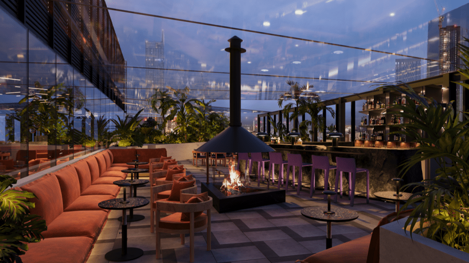 A CGI of how the new Chotto Matte restaurant will look at the St Michael's development in Manchester city centre.