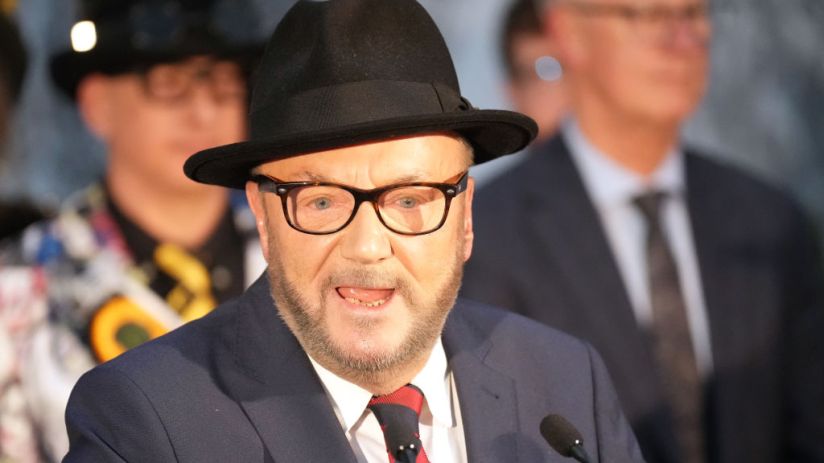 Workers Party of Britain candidate George Galloway speaks after being declared the winner in the Rochdale by-election on February 29, 2024 (Photo by Christopher Furlong/Getty Images)