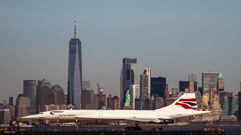 British Airways Concorde Supersonic Jet Is Moved Backed To Intrepid Air, Sea And Space Museum After Restoration