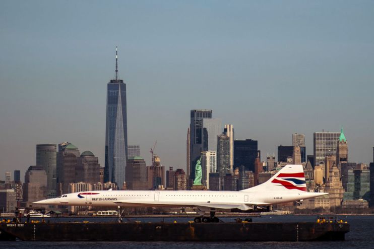 British Airways Concorde Supersonic Jet Is Moved Backed To Intrepid Air, Sea And Space Museum After Restoration