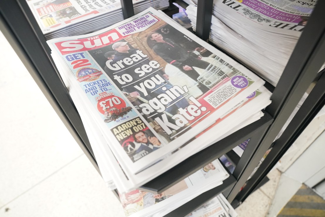 OpenAI now has access to current and archived content from many of News Corp's publications, including The Times and The Sun. Photo credit: Jonathan Brady/PA Wire