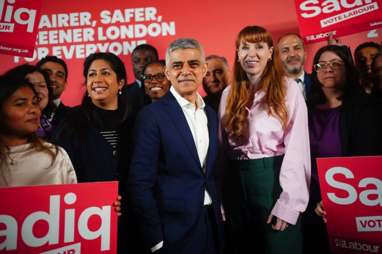Sadiq Khan with Labour deputy leader Angela Rayner. Photo: PA
