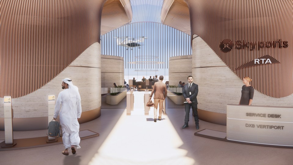 Flying taxi services are due to start in Dubai in 2026.