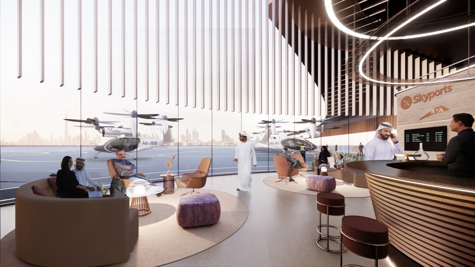 A CGI of the planned vertiport in Dubai.