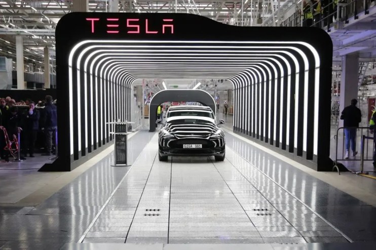 Tesla missed the consensus Wall Street estimate of 449,080 deliveries by more than 62,000, its largest margin to date. (Photo by Christian Marquardt/Getty Images)