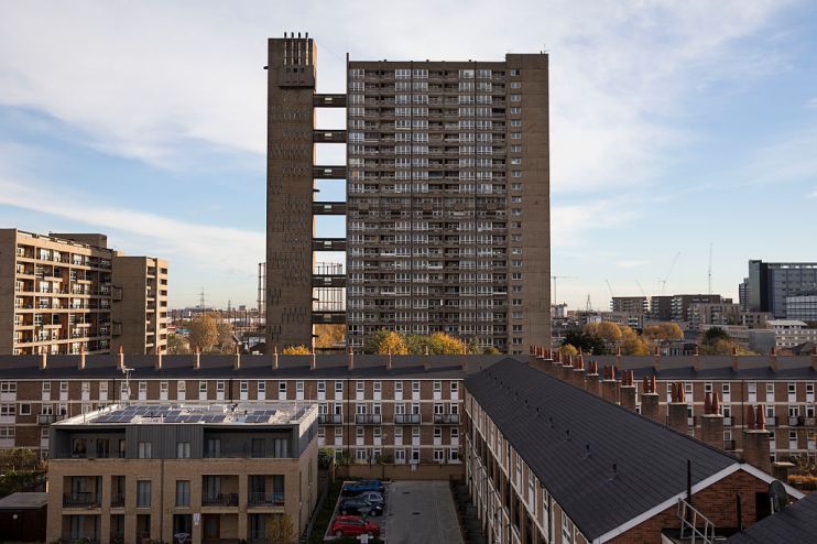 LONDON, ENGLAND: A general view of the Balfron Tower in the Brownfield Estate on November 18, 2016 in London, England. (Photo by Jack Taylor/Getty Images)