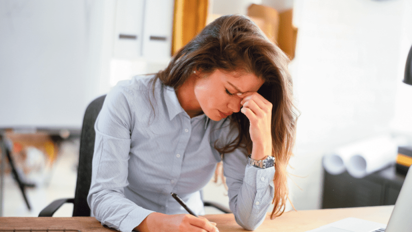 A stressed worker