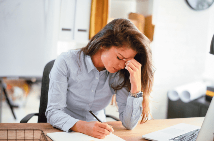 A stressed worker