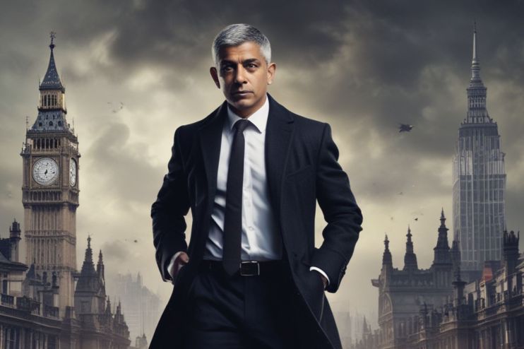AI generated image of Sadiq Khan in a dystopian London scene