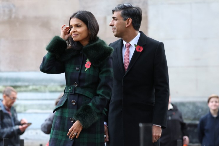 Rishi Sunak and his wife Akshata Murty are worth more than £650m, the Sunday Times Rich List has revealed. Photo: PA
