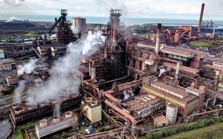Aerial shot of Tata Steel in Port Talbot