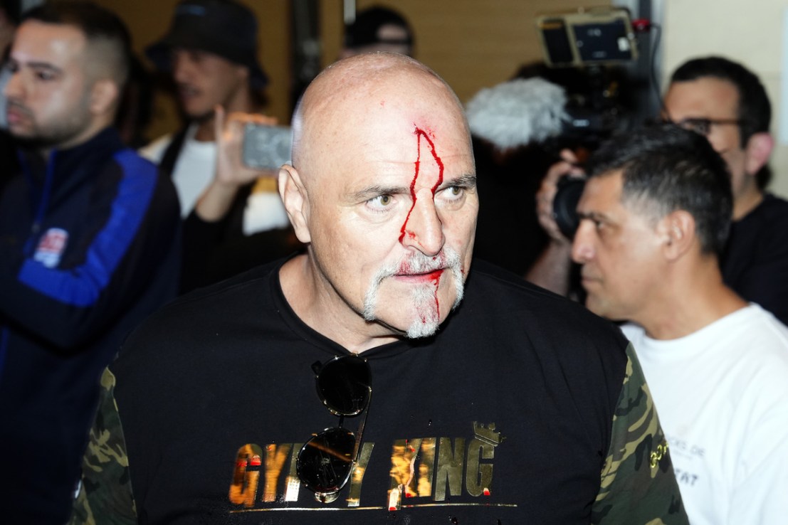 The build up to Tyson Fury’s fight against Ukrainian Oleksandr Usyk got off to an explosive start in Riyadh with the Brit’s father John allegedly headbutting one of the opposition crew.
