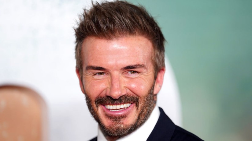 David Beckham attends the "99" World Premiere at Printworks on May 09, 2024 in Manchester, England. (Photo by Dominic Lipinski/Getty Images)