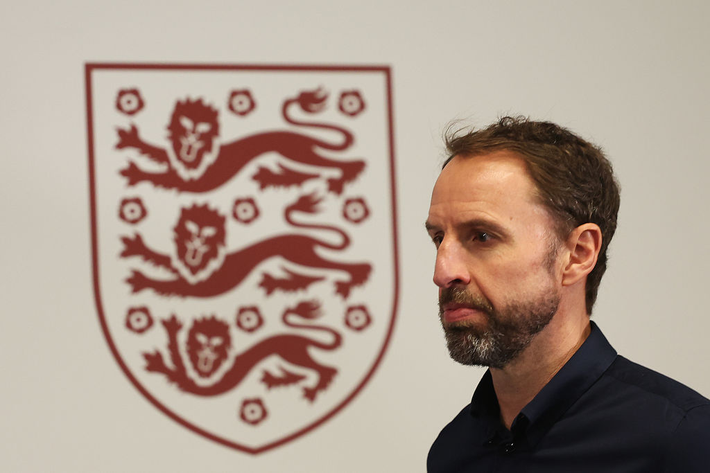 BURTON UPON TRENT, ENGLAND - MAY 21: Gareth Southgate, Manager of England, arrives ahead of the England Men UEFA Euro 2024 Training Squad Announcement at St George's Park on May 21, 2024 in Burton upon Trent, England. (Photo by Richard Pelham/Getty Images)