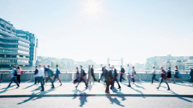 Young workers in London spend more of their time working from the office than any other age group, an international survey of return to work habits has found. Photo: Getty