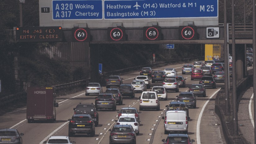 A view of traffic approaching junction 10 of the M25 in Surrey (Gareth Fuller/PA Wire)