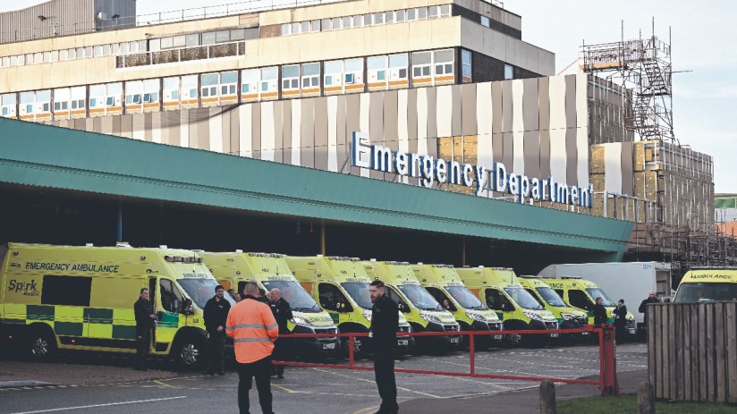 Ambulances are seen parked outside of Aintree University Hospital on December 20, 2022 in Liverpool, United Kingdom. (Photo Annabel Lee-Ellis/Getty Images)