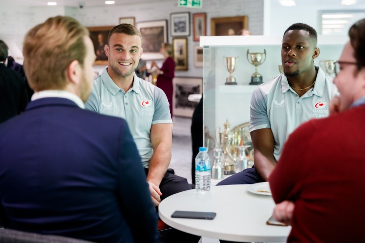 Sat on the balcony overlooking the trading ring of Finsbury Square’s London Metal Exchange, Saracens stalwarts and England internationals Ben Earl and Maro Itoje take in what they’ve just witnessed.
