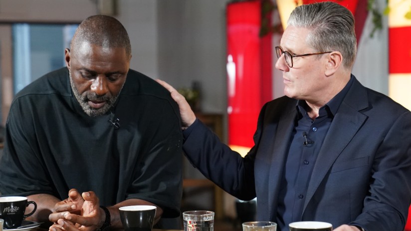 Sir Keir Starmer and actor Idris Elba met the families of knife crime victims. Photo: PA