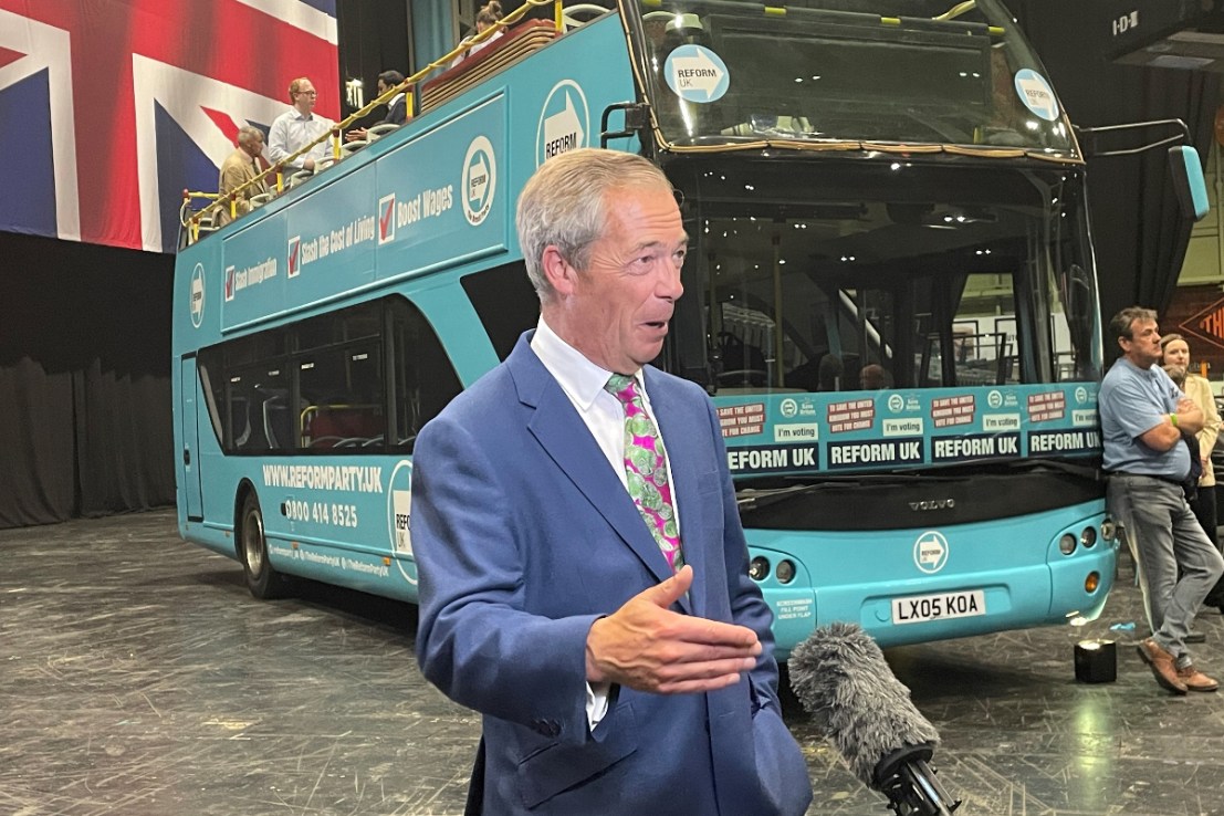 Reform UK would campaign as the “leading voice of opposition” to abolish the BBC licence fee, Nigel Farage has said> Photo: PA