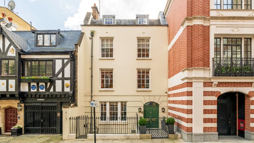 The former Mayfair home of Countess Raine Spencer, stepmother of Princess Diana, has gone up for sale for £10.9m.