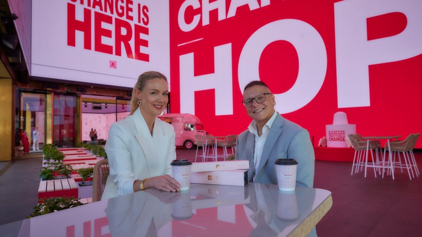 Nespresso UK&I CEO Anna Lundstrom, and CEO of Change Please, Cemal Ezal OBE