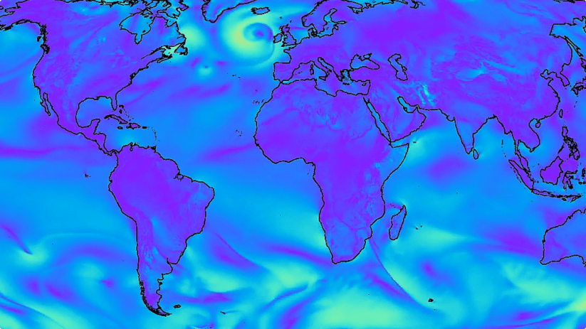Map from Google Deepmind's Graphcast tech