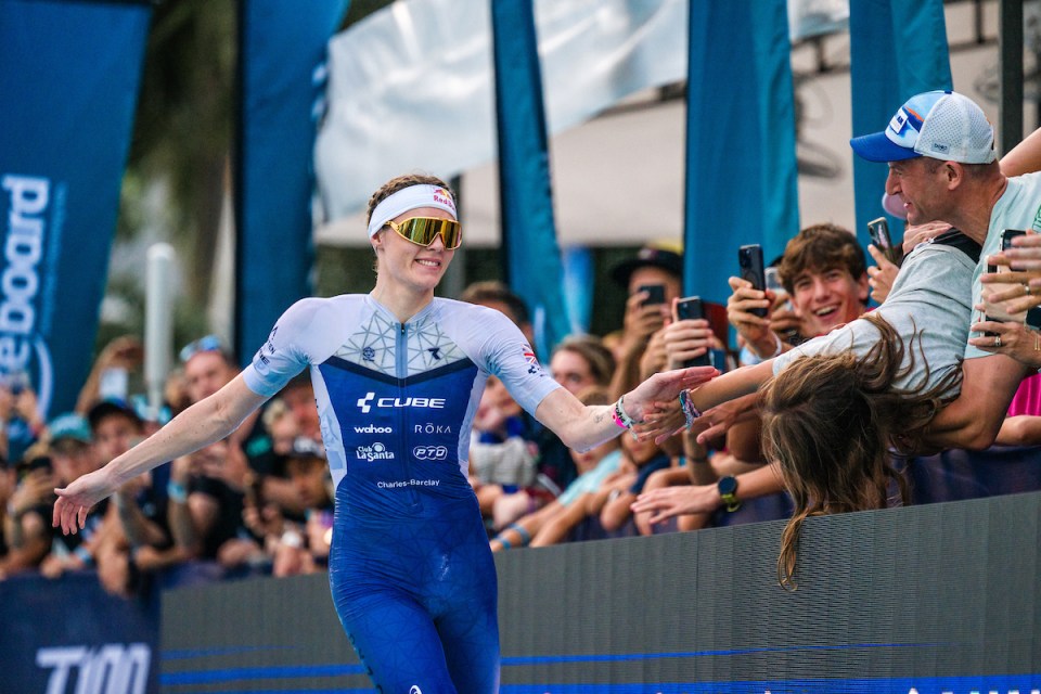 Britain's Lucy Charles-Barclay leads the T100 season standings but could be overtaken this week in San Francisco