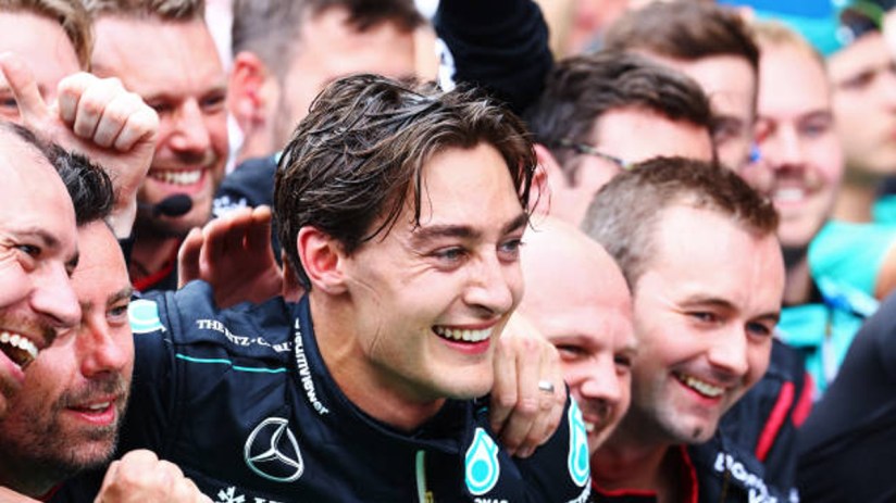 George Russell was the surprise winner of the Austrian Grand Prix yesterday after F1 champion Max Verstappen and Lando Norris collided in the late stages to hand the Brit his first win since 2022.